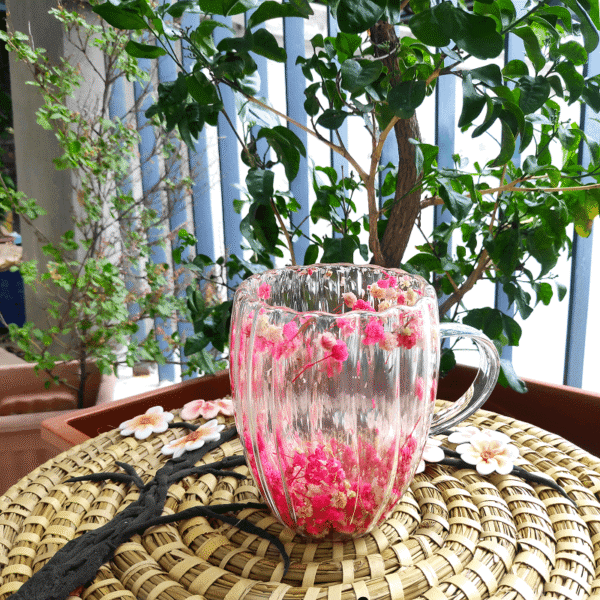 Buy Double-Layered Glass Flower Mug Autumn in Bangladesh from GhorShaj.