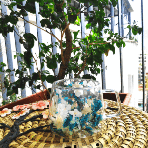 Double-Layered Glass Flower Mug Blossom