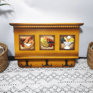Wooden Wall Keyring Holder Box Brown