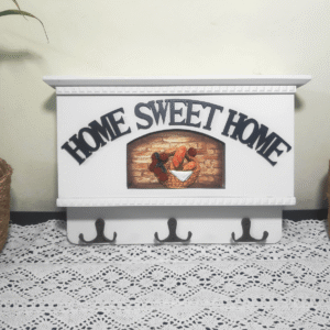 Wooden Wall Keyring Holder Box White