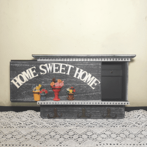 Wooden Wall Keyring Holder Box Black