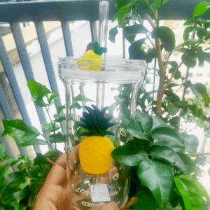 Glass Straw Bottle Pineapple