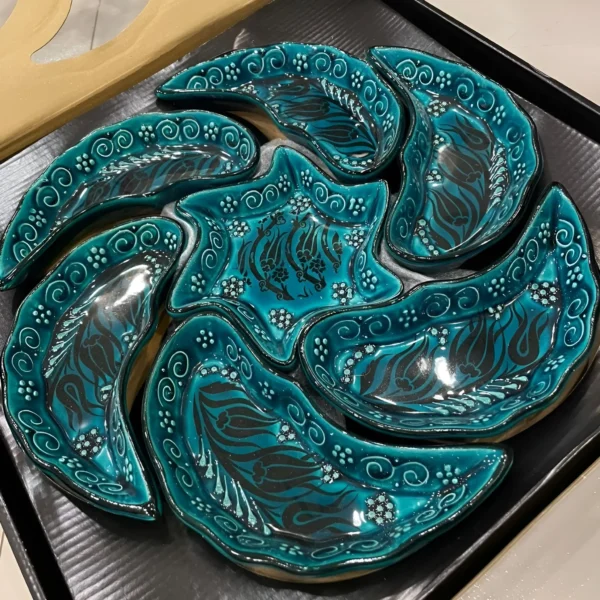 Turkish Hand-Painted 8pcs Meze Serving Set