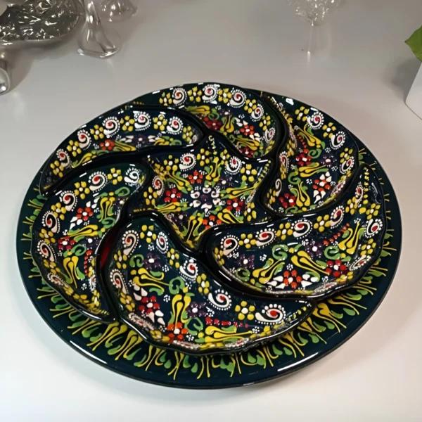 Turkish Hand-Painted Meze Serving Set (Çerezlik) 1