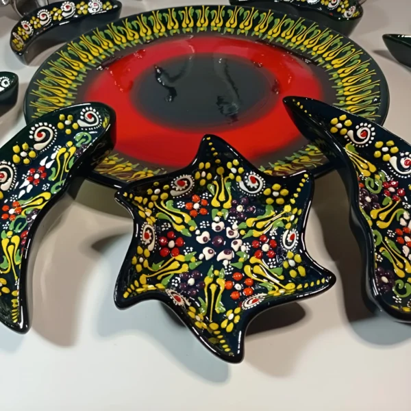 Turkish Hand-Painted Meze Serving Set (Çerezlik) 1