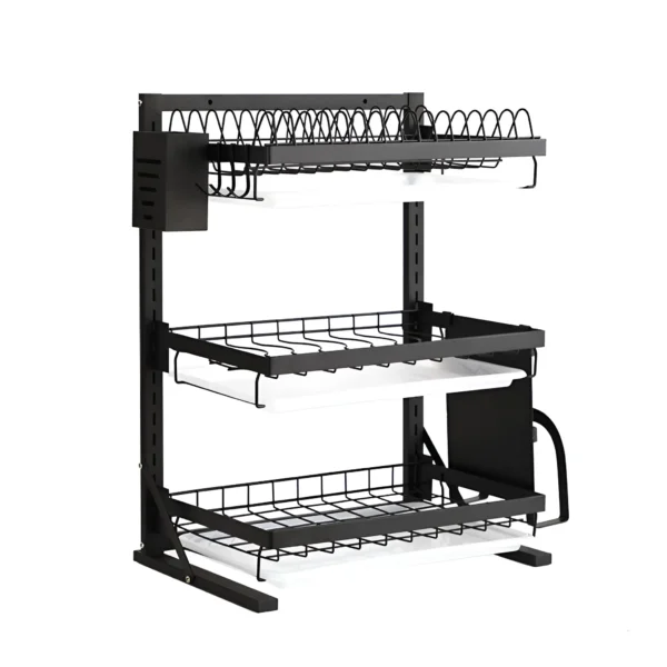 3-Tier Black Carbon Steel Dish Drying Rack 3-Tier Black Carbon Steel Dish Drying Rack