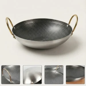 double sided honeycomb wok pan korai