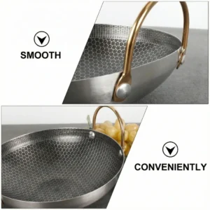 double sided honeycomb wok pan korai