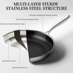 honeycomb stainless steel tawa