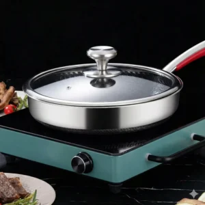 double side honeycomb flat pan with glass lid