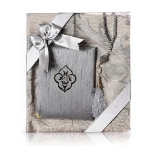 velvet turkish full quran gift set cream