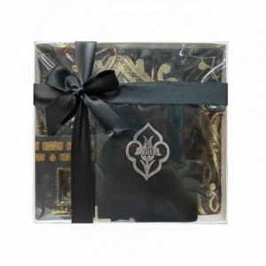 velvet turkish full quran gift set black