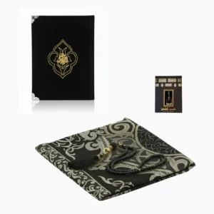 velvet turkish full quran gift set black