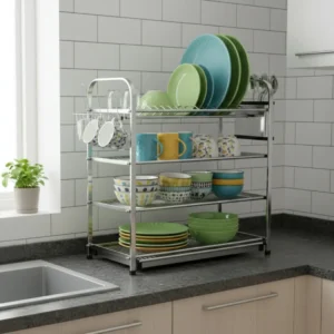 4 layer stainless steel dish rack