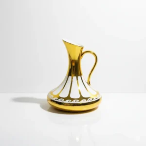 turkish designed 7 piece jug & glass set white stripe