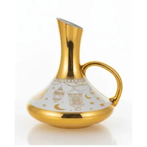 turkish designed 7 piece jug & glass set white