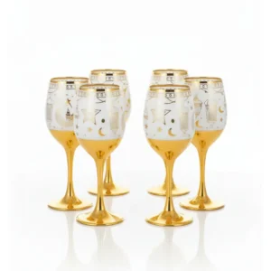 turkish designed 7 piece jug & glass set white