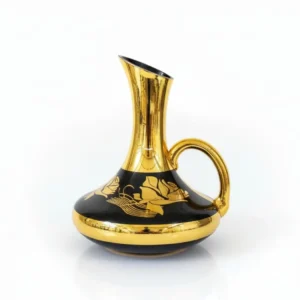 turkish designed 7 piece jug & glass set black flower