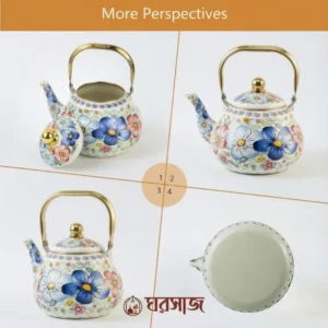 floral blue enamel kettle