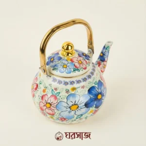 floral blue enamel kettle