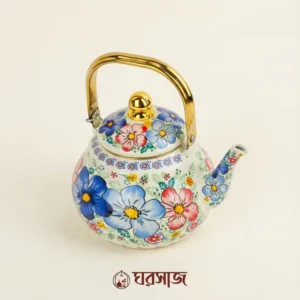 floral blue enamel kettle