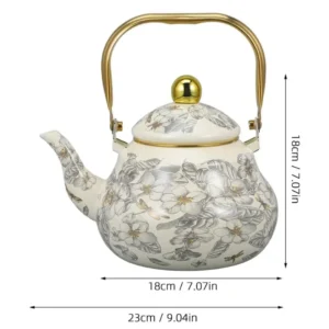 classic botanical enamel kettle