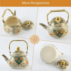 vintage royal moroccan enamel kettle