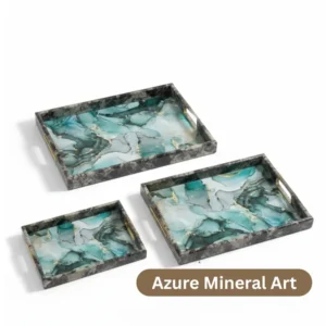 luxury 3 piece marble serving tray set