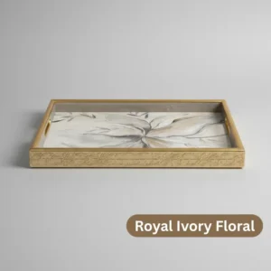 luxury 3 piece marble serving tray set