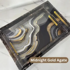 luxury 3 piece marble serving tray set