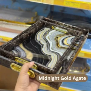 luxury 3 piece marble serving tray set