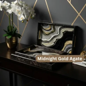 luxury 3 piece marble serving tray set