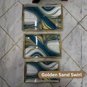 luxury 3 piece marble serving tray set